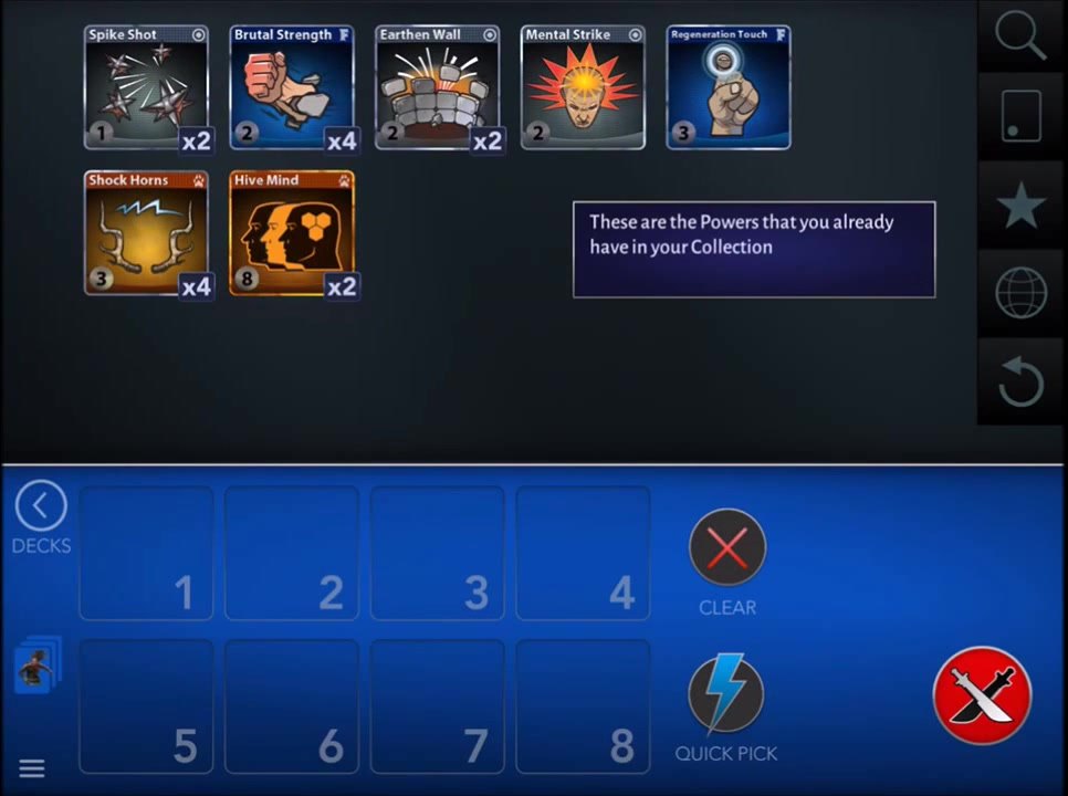 Days of Discord deck builder screen with power card slots